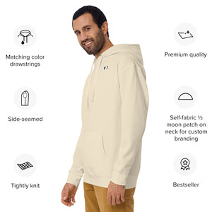 Felpa con Cappuccio Unisex Pesante 500GSM con Zip, Ricamo 3D e Stampa Serigrafica - Product Image 3