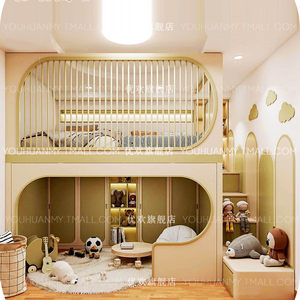 Cama alta para niños <span class=keywords><strong>con</strong></span> <span class=keywords><strong>armario</strong></span>, cama infantil <span class=keywords><strong>con</strong></span> closet, cama superior <span class=keywords><strong>con</strong></span> zona de juegos en la parte inferior, estilo moderno equipada <span class=keywords><strong>con</strong></span> armarios. - Product Image 5