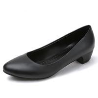 Chaussures de travail professionnelles pour femmes, chaussures de réunion formelles, dessus en cuir véritable, talon kitten, talons D'Orsay, doublure en PU, automne, noir