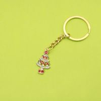 Noel Ağacı Anahtarlık, 86x30mm, Tatil Hediyeleri ve Sırt Çantaları için Emaye Detaylı Altın Tonlu Metal, Altın