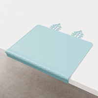 Tapis de table rectangulaire 100 % silicone avec rebord de dentition anti-débordement |   Tapis de cuisine antidérapant à ventouses, lavable au lave-vaisselle