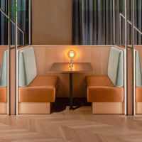 HUALIN Cabine de canapé en bois massif de style moderne pour restaurant sur le thème des cafés des hôtels et des restaurants Table et chaises