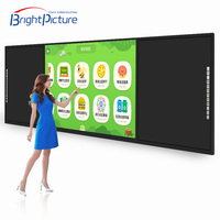 Tableau numérique interactif intelligent LED 75 pouces BRIGHT PICTURE, tactile 20 points, équipement éducatif pour salles de classe, infrarouge