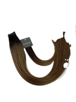 Extensions de cheveux Remy européens invisibles à double trame, mini-lisses, teints, cuticules alignées, nouées à la main, 100 % cheveux humains