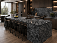 Dalle de granit Matrix pour carrelage de sol, comptoir, crédence, panneau, monte-escalier, plinthe, seuil et surface découpée sur mesure