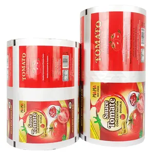 Ketchup Bag Roll Film Customized Printed 3 Side Sealed Bag Aluminum Foil Plastic Roll Film