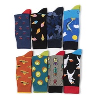Chaussettes pour hommes à motifs originaux, chaussettes amusantes avec des motifs d'animaux et de fruits, chaussettes décontractées américaines, vente en gros