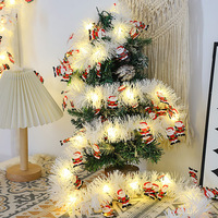 Guirlandes lumineuses LED festives en forme de bonhommes de neige, ours et flocons de neige - Décoration colorée en PVC pour arbre de Noël et fenêtre
