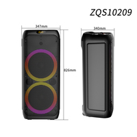 Enceinte DJ portable ZQS10209 double 10 pouces avec écran LED et Bluetooth pour extérieur