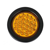 Feu arrière LED rond de 4 pouces pour remorque, 24 volts, feu arrière de camion, 24 LED, feu stop robuste pour poids lourds, rouge, ambre, blanc