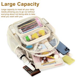 Sac à dos transparent en PVC épais de 17 pouces, sac à dos de jour transparent, imperméable, pour le travail, le contrôle de sécurité, les événements, sac de transport transparent - Product Image 4