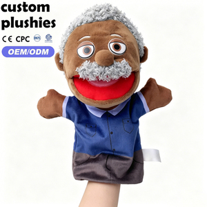 28CM Beweglicher Mund Interaktive Plüsch-Handpuppe Afrikanische Familienserie Superweiche Frühpädagogische Kinderspielzeug - Product Image 2