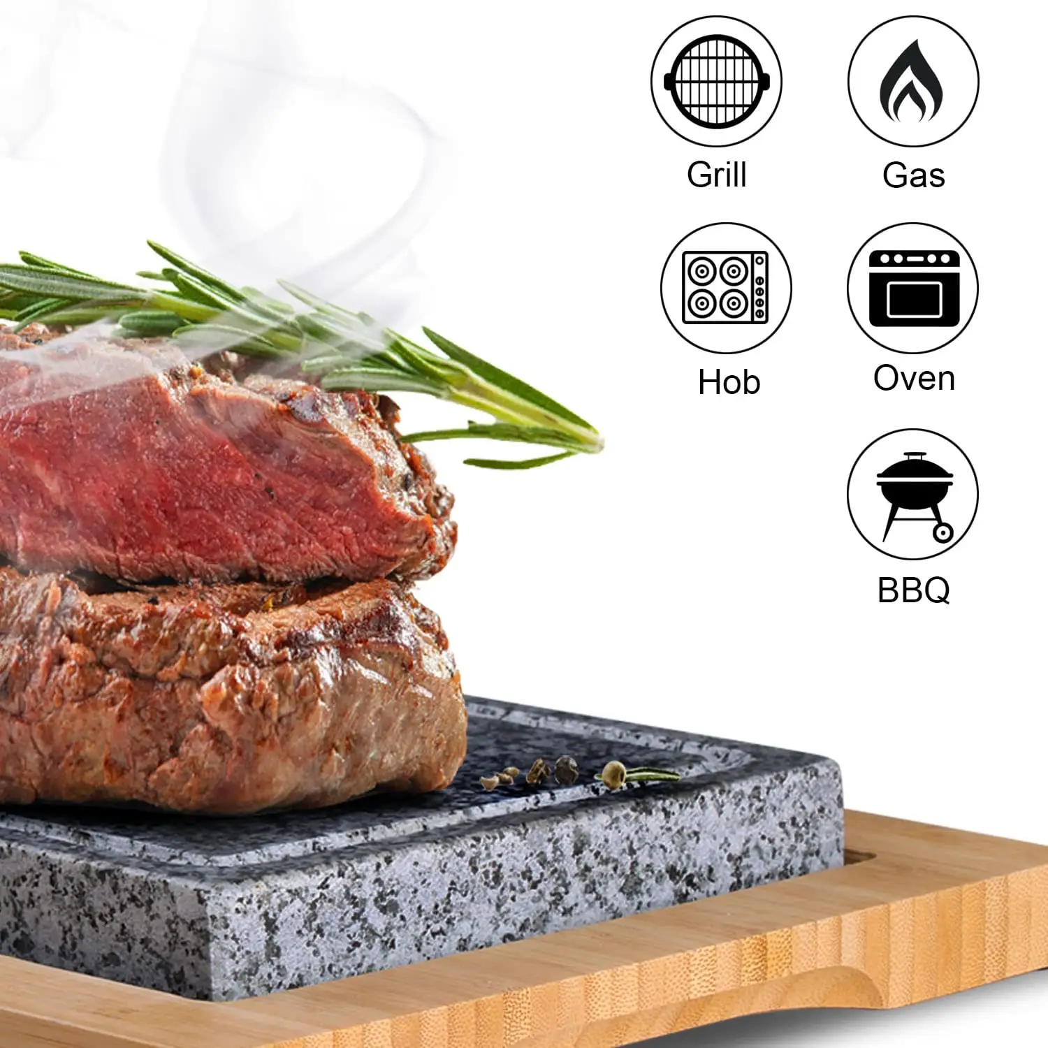 Direktes Hot Steak Stone Kochset für Barbecue/BBQ/Hibachi/Steak Grill