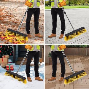 Brosse à sol à long manche et poils durs, brosse de nettoyage pour carrelage, brosse à récurer les sols extérieurs, brosse de nettoyage pour sols de salle de bain - Product Image 3