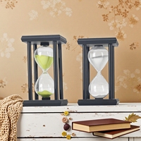 Personalizado hecho a mano Blanco/Negro marco de madera cristal cuadrado reloj de arena 30/60 minutos cumpleaños graduación boda hogar Decoración regalo personalizado