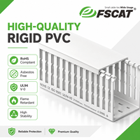 FSCAT W30XH30mm Goulotte de câblage en PVC sans halogène anti-UV 2m à dents fines ouvertes, ignifuge 94V-0 pour le contrôle