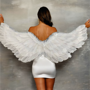 Ailes d'ange légères et non toxiques en plumes naturelles, accessoire de costume adapté aux enfants pour les fêtes d'Halloween et le cosplay (vente en gros) - Product Image 1