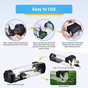 Piège à Souris et Rats 1 Pièce en Plastique ABS, Capture Vivante et Réutilisable, Écologique pour la Maison, Piège Intelligent Attrape et Relâche - Product Image 4