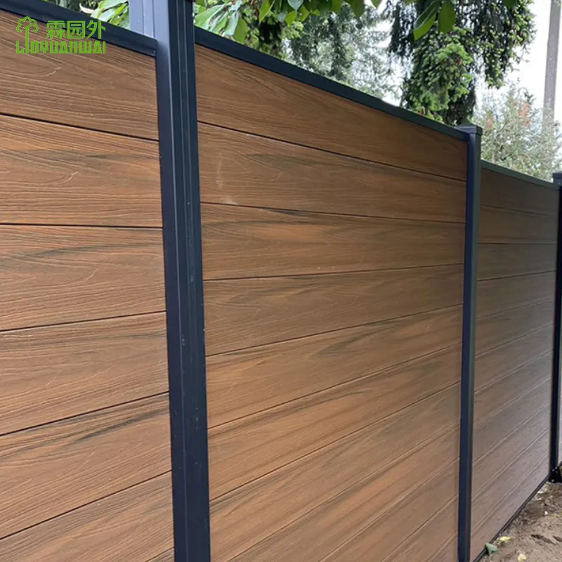 linyuanwai new design co-extrusion wpc fence customization garden fence fence panels outdoor