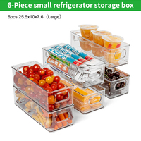 Casiers de rangement pour réfrigérateur, lot de 4/6/8 pièces, cubes empilables, transparentes, pour organiser le frigidaire, nouveauté