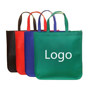 Wholesale Customised Promotional Recyclable Polypropylene PP Laminated Tote Shopping Carry Non Woven Fabric Bag