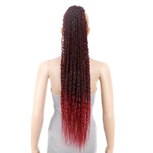 Extensiones de cola de caballo rizadas sintéticas de 32 pulgadas de largo Clip en cordón Peluca de cola de caballo onda de agua Afro Cola de Caballo postizo para mujer - Product Image 3
