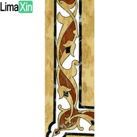 Médaillon en marbre personnalisé de conception récente, motif de bordure de sol en marbre bon marché, patti