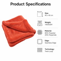 Chiffon de nettoyage en microfibre à absorption supérieure Conception de boucles torsadées à double couche Séchage rapide Voitures-Nouvelles serviettes sans couture