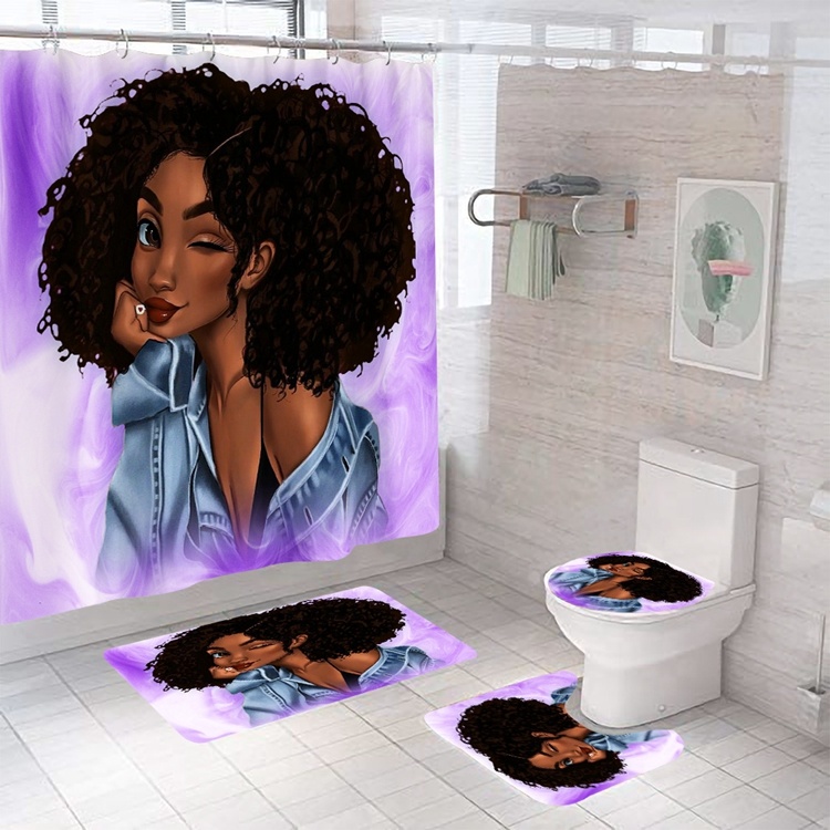 Аксессуары для ванной комнаты, Затемняющая Водонепроницаемая душевая занавеска, душевая занавеска, Набор тканевых африканских американских продуктов, 3d-дизайн на заказ