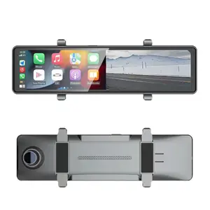 12 inç dash kamera Carplay Android oto wifi BT FM ayna kaydedici dashboard kaydedici araba dvr'ı 3 lens akışı kaydedici