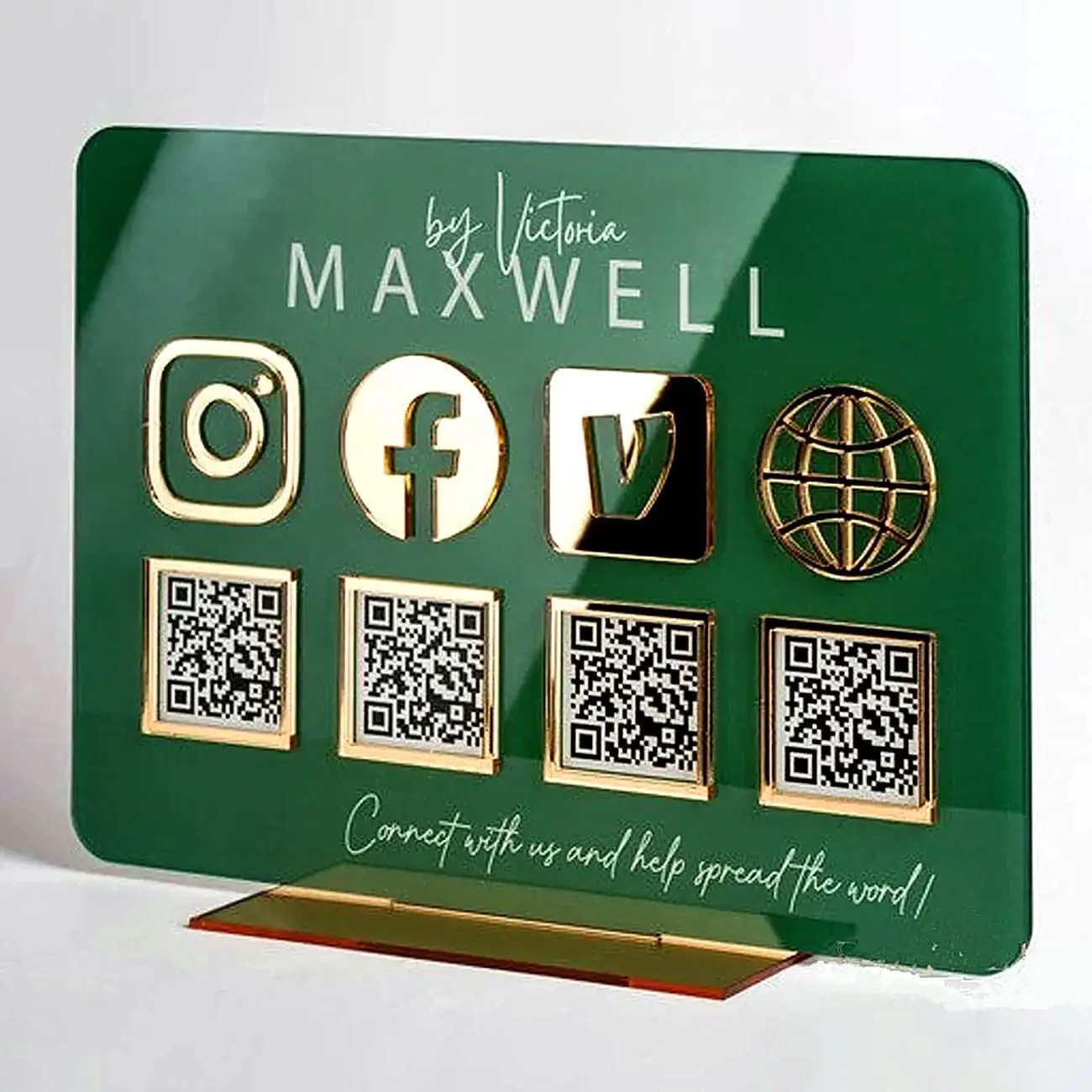 Custom QR Code Signs Business Logo Personalized Social Media Sign Acrylic Vendors Pop Up Shops Business Menus Signage