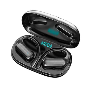 A520 Tws Earphone dengan Headset Stereo Hifi gantung, Earbuds olahraga A520 tahan air kait telinga tampilan Led 2023