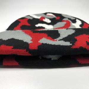 Oem người đàn ông thời trang camo Jacquard Mũ chiến thuật Mũ ngoài trời gió bằng chứng đan mùa đông trống touques biểu tượng tùy chỉnh ngụy trang Beanie - Product Image 3