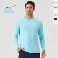 Toptan erkek UPF50 + hızlı kuru rahat spor Tshirt kuru spor uzun kollu T Shirt