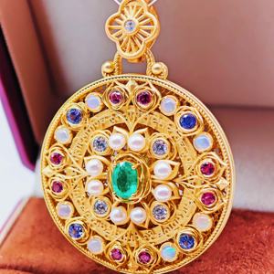 UM Jewelry's Modern 925 Silver Zircon Filament Pendant 18K Gold Plated Unisex Daily Wear Wedding Anniversary <b>Gift</b> - Product Image 2