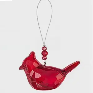 Manufacturers wholesale acrylic bird model red bird Christmas hanging ornaments