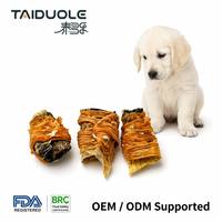 Friandises naturelles pour chiens OEM, enroulées dans de la peau de cabillaud, riches en protéines, 100g, enroulements de friandises naturelles