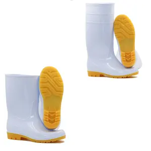Sepatu bot hujan PVC pertanian antiselip kustom desain uniseks boots karet tahan air pria pabrik grosir keselamatan