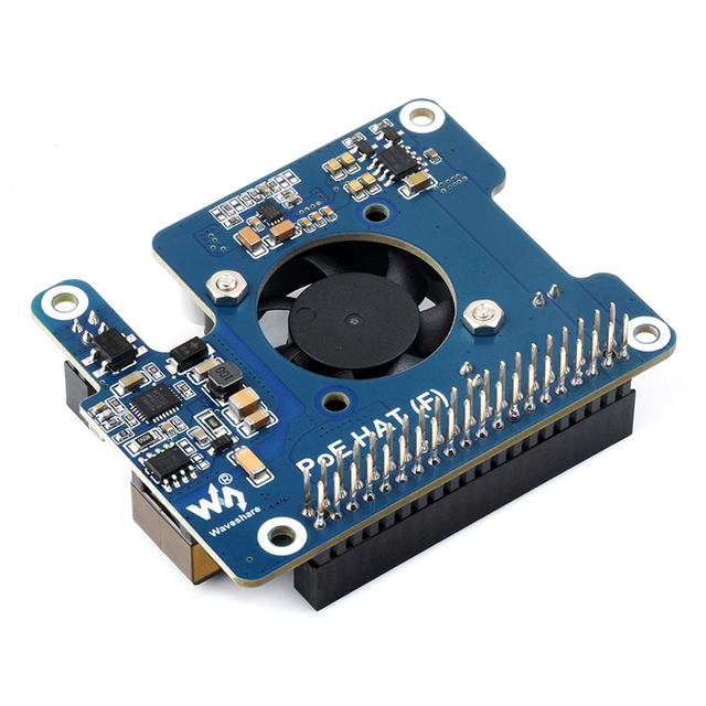 Power Over Ethernet HAT for Raspberry Pi 5 High Power Onboard Cooling Fan With Metal Heatsink Supports 802.3af/ Network Standard