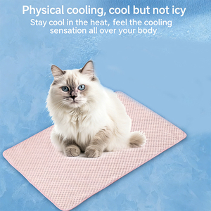 Custom Logo Breathable <b>Cat</b> Dog Cooling <b>Mat</b> Pet Summer Cooling Pad for Dogs <b>Cats</b> Portable Comfortable Anti Heat Sleeping <b>Mat</b> - Product Image 4