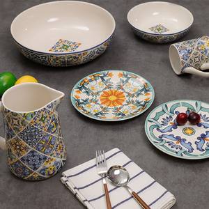 Venta al por mayor Restaurante Cerámica <span class=keywords><strong>Barato</strong></span> Colorido Comer Color Lujo <span class=keywords><strong>Completo</strong></span> Cerámica Platos <span class=keywords><strong>Vajilla</strong></span> <span class=keywords><strong>Juego</strong></span> <span class=keywords><strong>de</strong></span> <span class=keywords><strong>vajilla</strong></span> - Product Image 2