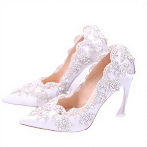 Sandales élégantes de luxe pour femme, à bride en T, pour mariage, été-automne 2026, nouveaux talons pointus, strass, fleurs, paillettes, en PU résistant - Product Image 2