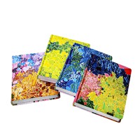 Carnet à couverture rigide avec motifs floraux abstraits color-block, style peinture à l'huile créative, pour étudiants et cours