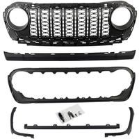 Nouvelle calandre avant en ABS avec trou pour caméra, accessoires de calandre noire pour Jeep Wrangler JL 18-24