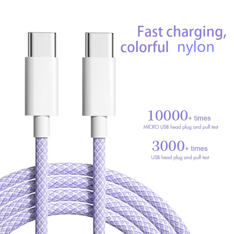 For iphone 15 16 17 18 Pro Max Usb Type c Usbc Pd Charger Cable Color Nylon Braid Type c Fast Charging Cable for samsung · image 3