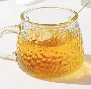 Wholesale Clear Little Bear Glass Mug Cute Hammer Grain Drink Glass Mugs Office Home <b>Teacup</b> with Bear Lid and Spoon - Product Image 4