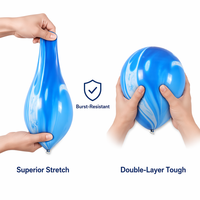 Ballons en latex bleus de 10 pouces effet agate, style macaron, pour enfants, coloris dessin animé, épaissis, résistants aux éclats, décorations