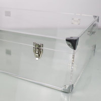 Casier empilable en acrylique coffre vintage avec serrure meubles boîte de rangement en acrylique transparent vitrine vêtements rangement coffre organisateur