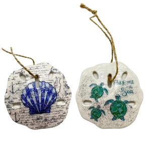Custom Printing Beach Souvenir Resin <strong>Christmas</strong> Sand Dollar Ornament - Product Image 4