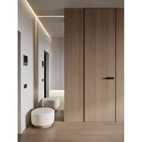 Porte intérieure moderne en bois et aluminium sans cadre autre porte secrète insonorisée et écologique